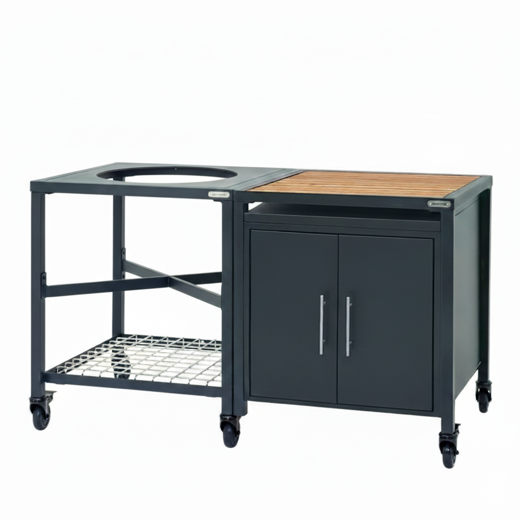 Big Green Egg Table modulaire pour EGG Medium avec meuble placard et roulettes