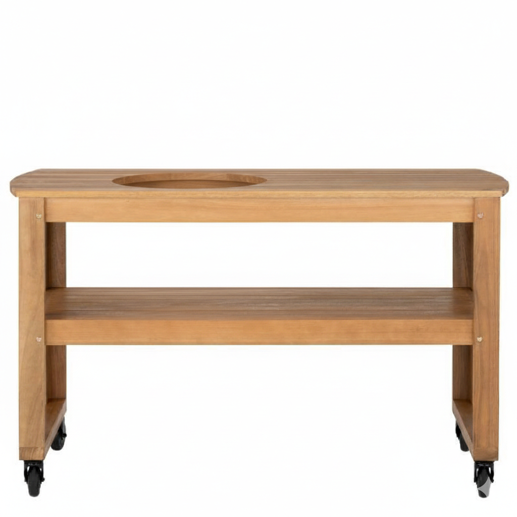 Big Green Egg Table eucalyptus pour EGG XL avec roulettes