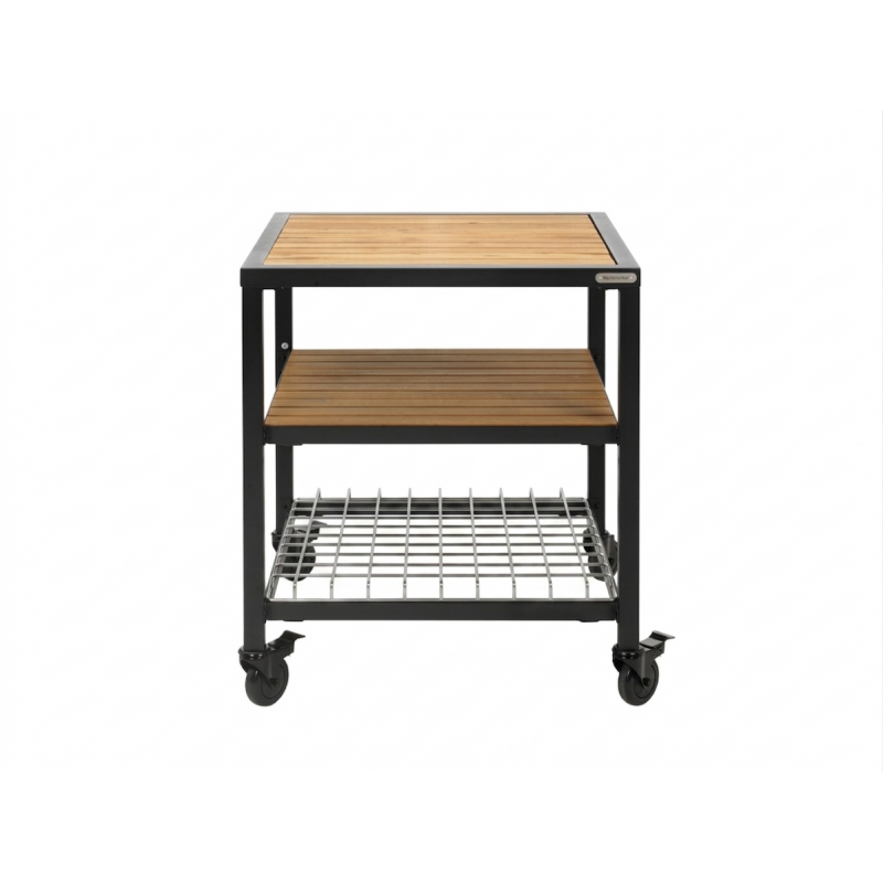 Big Green Egg Meuble d’extension 2 plateaux acacia + 1 plateau grille + 2 roues