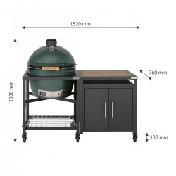 Big Green Egg XLarge - Table modulaire avec Meuble placard plateau acacia - Image 2