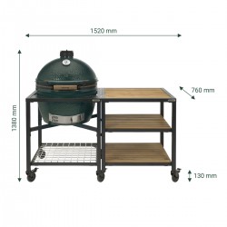 Big Green Egg Table modulaire pour EGG XLarge avec meuble 3 étagères et roulettes - Image 2