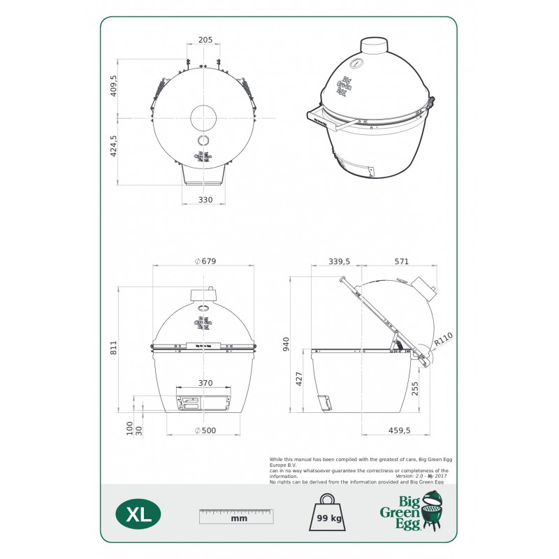 Big Green Egg Pack Big Green Egg XL pour pose libre