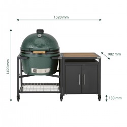 Big Green Egg 2XL - Table modulaire avec  Meuble placard plateau acacia - Image 2