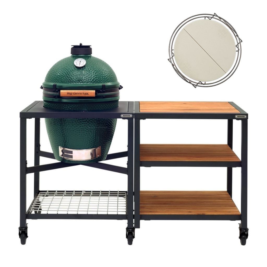 Big Green Egg Pack Big Green Egg sur table modulaire et son meuble d'extension - LARGE