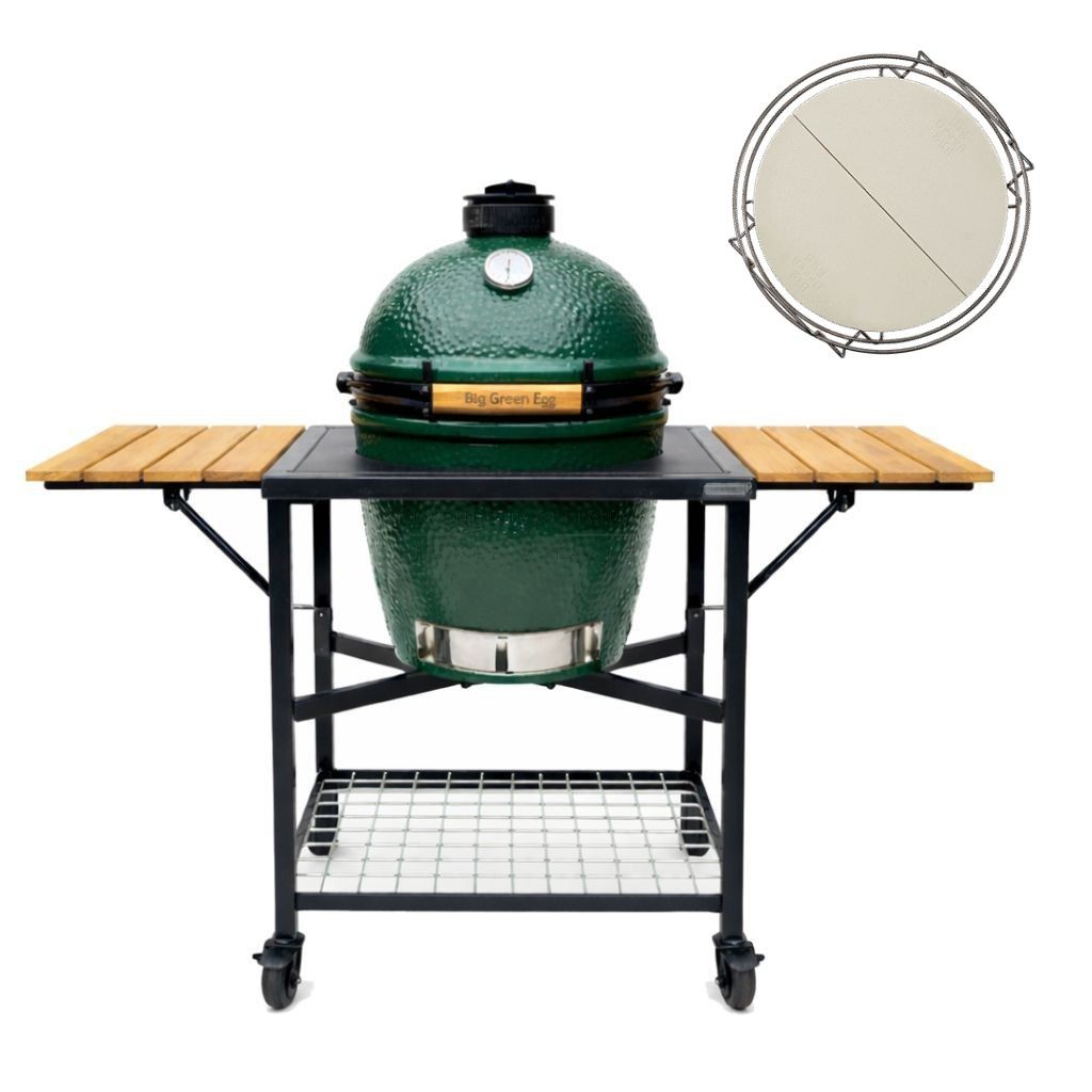 Big Green Egg Pack Big Green Egg sur table modulaire + 2 rallonges bois - LARGE