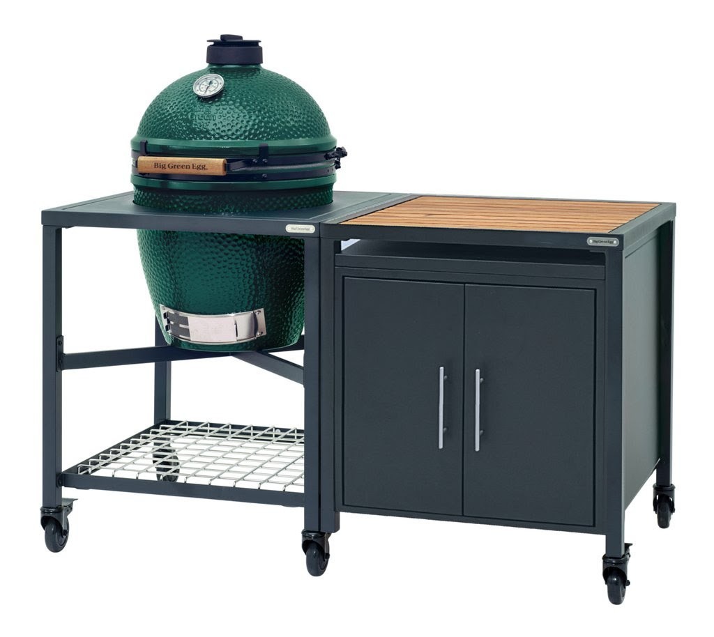 Big Green Egg EGG XLarge sur table modulaire et meuble placard